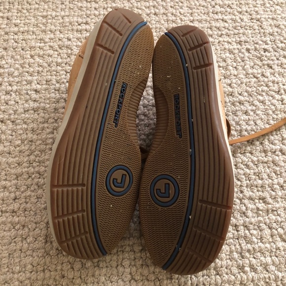 Rockport Men’s 8 WIDE tan lace up casual shoes leather comfort - Picture 11 of 12